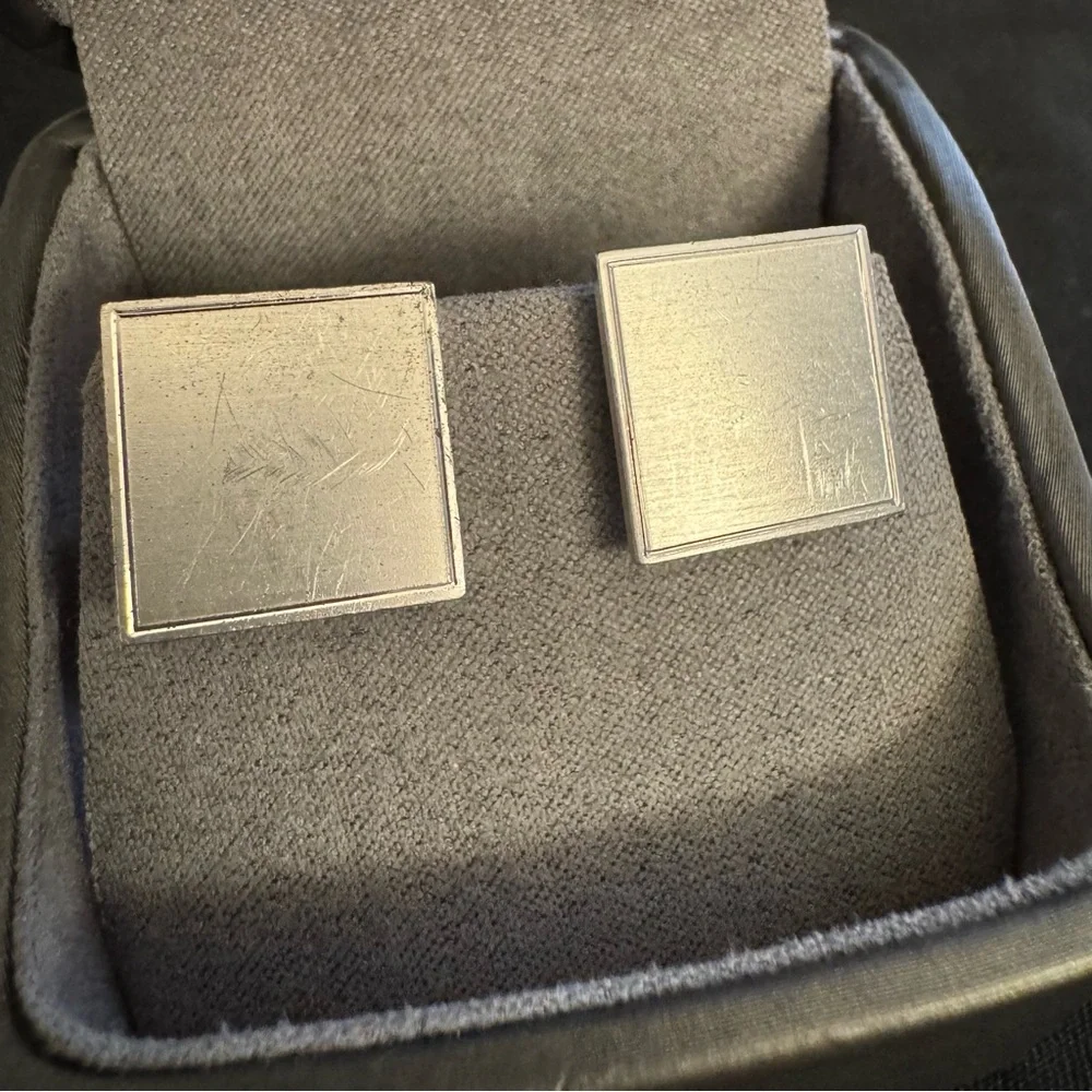 Sterling Silver Minimalist Rectangular Cufflinks – Classic Mid-Century Style